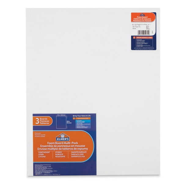 White Foam Board 16" x 20" x 3/16", Pkg of 3 Sheets