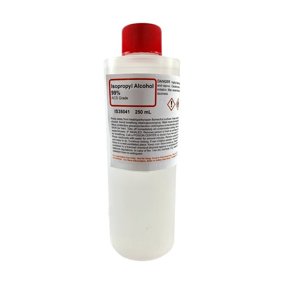 Isopropyl Alcohol (IPA) 99% Solution, 250mL - ACS Grade - Concentrated Rubbing Alcohol - The Curated Chemical Collection by Innovating Science