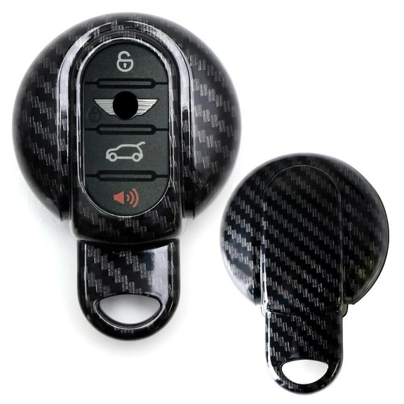 Glossy Black Carbon Fiber Pattern Key Fob Shell For Mini Cooper 2014/2015-up 3rd Gen F54 F55 F56 F57, 2017-up 2nd Gen F60 Countryman