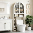 thumbnail image 6 of HMstone Over The Toilet Storage Cabinet, 29.7’’W Bathroom Storage Shelf Organizer with Acrylic Doors, Freestanding Above The Toilet Storage Cabinet with Adjustable Shelf for Bathroom, White, 6 of 8