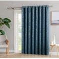 thumbnail image 3 of Evelyn Embossed Thermal Grommet Blackout Curtain Patio Room Darkening, Noise Reduction Fabric Blocks 97% of Sunlight (Patio 102" W x 84" L, Teal), 3 of 3