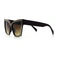 thumbnail image 6 of Luxe Oversized Horned Rectangular Cat Eye Glitzy Fashion Sunglasses Burgundy - Brown, 6 of 8