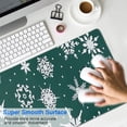 thumbnail image 4 of Long Mouse Pads for Desk,Green Christmas Snowflake Pattern Desk Mats on Top Of Desks, Desk Mouse Pad Extra Large with 3mm Non-Slip Base and Stitched Edge for Gaming,Office,Work,Home 31.5x15.7in, 4 of 5