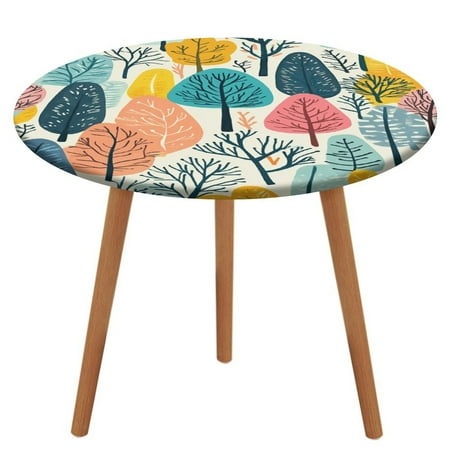 

Forest Trees (16) Tablecloth Round Elastic Fitted Waterproof Table Cover Cloth for Dining Room Indoor Outdoor Decor