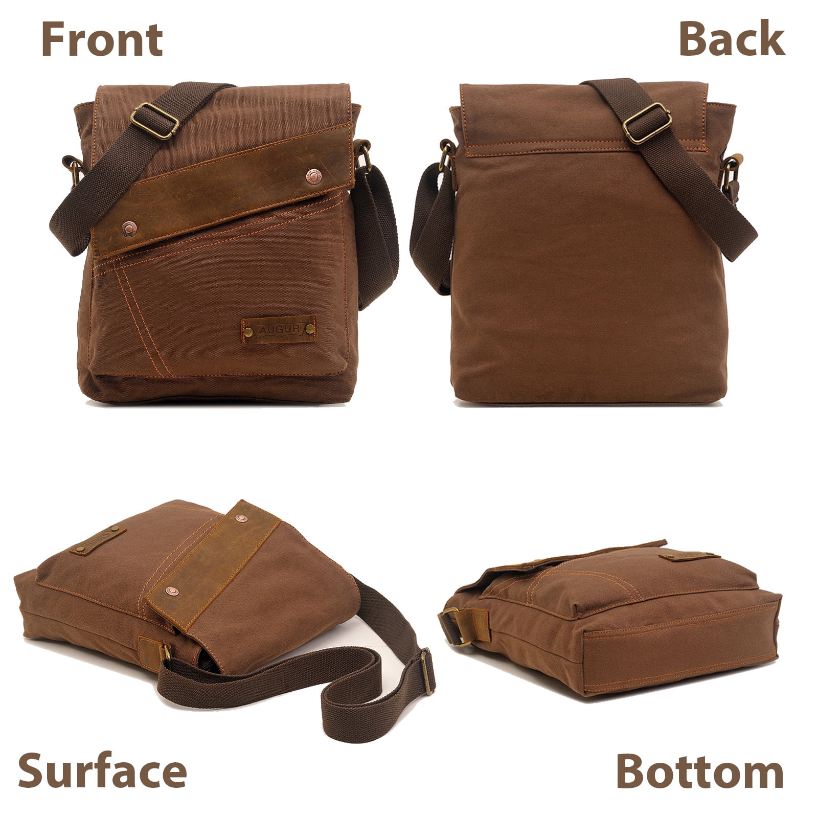 Egoelife Canvas Shoulder Bags for Men Small Crossbody Bags for Women Messenger Bag Slim Sling Bag Satchel Bag Side Bag for Travel