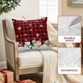 thumbnail image 2 of Outdoor Waterproof Pillow Covers Red Black Plaid Snowflakes Throw Cushion Case，Cute Small Snowman Pillowcase for Bed,Sofa,Couch, Patio Furniture, 18x18 in, 2Pack Decorative Pillows, 2 of 9