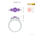 thumbnail image 4 of ANGARA Natural Three Stone Round 1.15 ct Amethyst Ring with Diamond Accents in 14K White Gold for Women (Size-7mm) | February Birthstone, Anniversary, Jewelry Gift for Women | Natural Amethyst Ring, 4 of 9