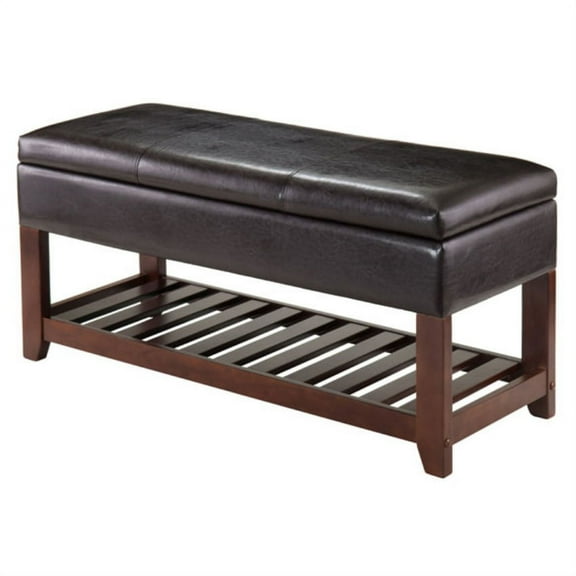 Ergode Monza Storage Chest Bench, Espresso & Walnut