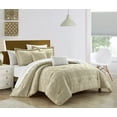 thumbnail image 2 of Chic Home Janea 9-Piece Geometric Clip Jacquard Comforter Set, King, Beige, 2 of 7