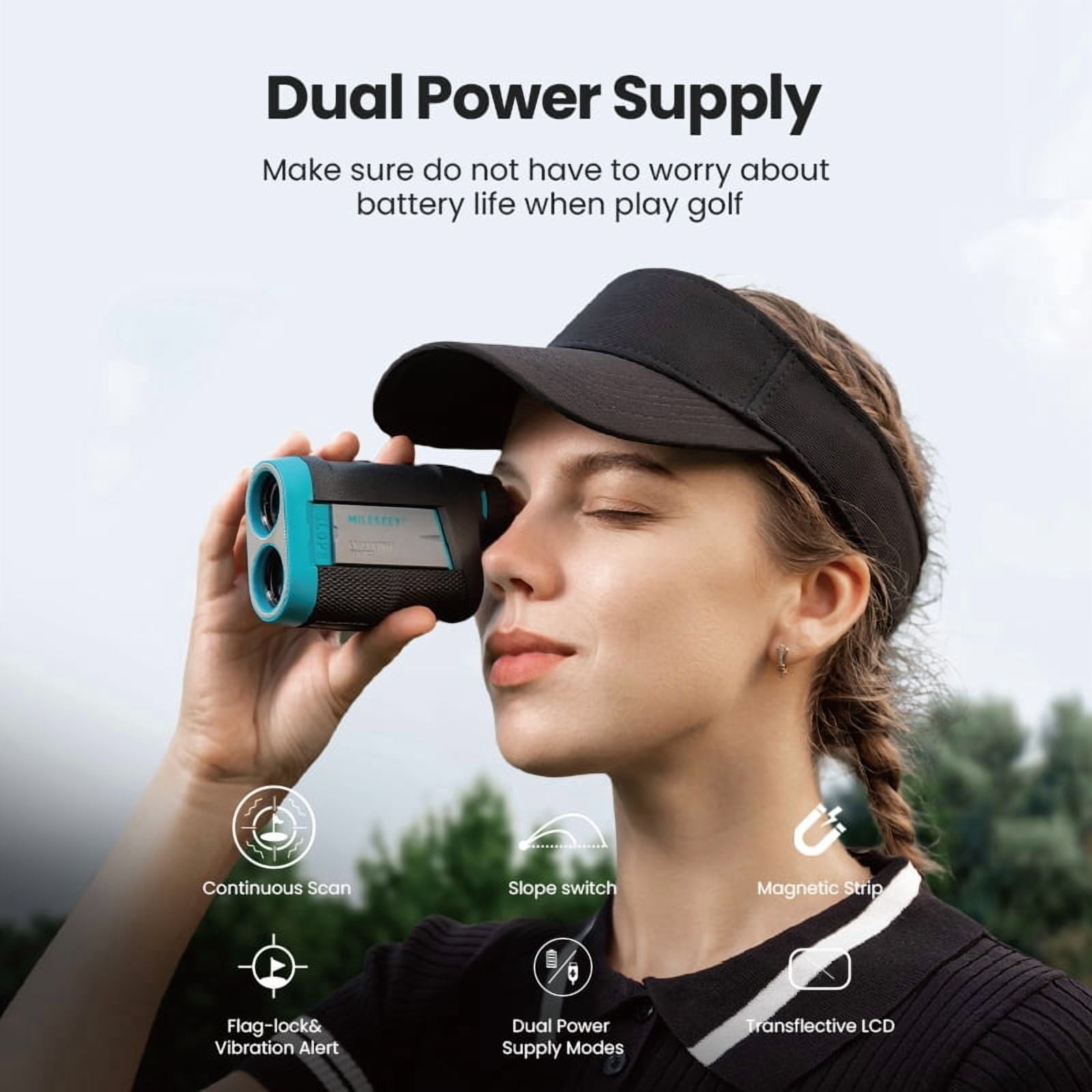 Mileseey Golf Range Finder with Flag Pole Lock Vibration Rechargeable Magnetic