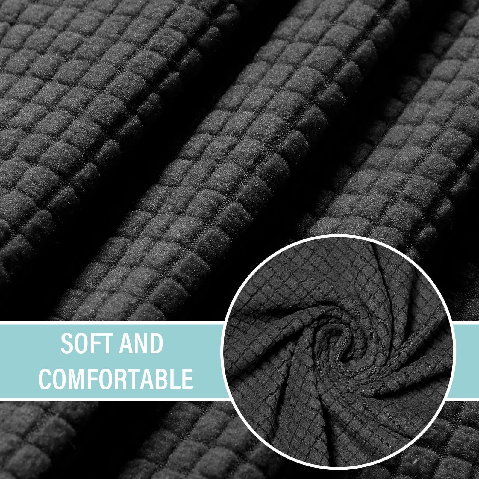 LKJYER Chair Slipcover with Ottoman Cover, Stretch Sofa Cover with Ottoman Slipcovers Removable Washable Armchair Covers Non Slip Furniture Protector