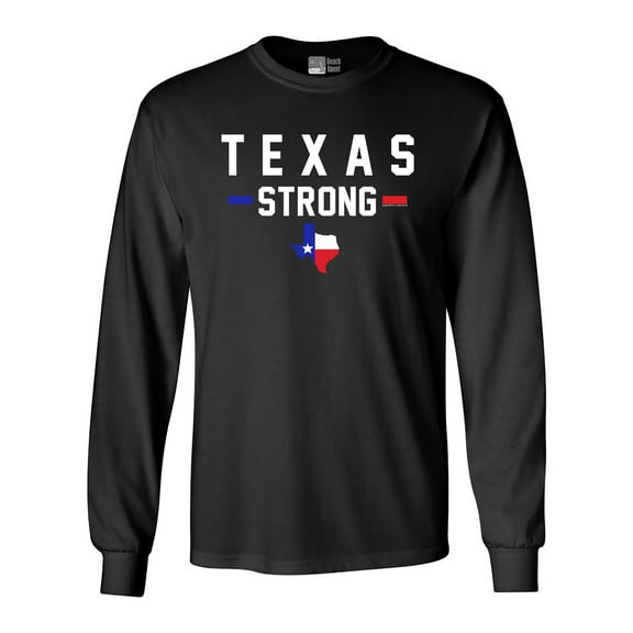Long Sleeve Adult T-Shirt Texas Strong Map USA Survivor 2017 DT