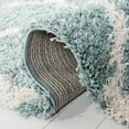 thumbnail image 4 of SAFAVIEH Daley Geometric Plush Shag Area Rug, Seafoam/Ivory, 11' x 15', 4 of 6