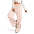 thumbnail image 3 of Women's Solid Color Sweatpants, High Waist Wide Leg Elastic Waist Lounge Pants, Loose Fit Workout Trousers for Fall, Casual Wear, Yoga and Daily Loungewear Rose Gold XL, 3 of 9