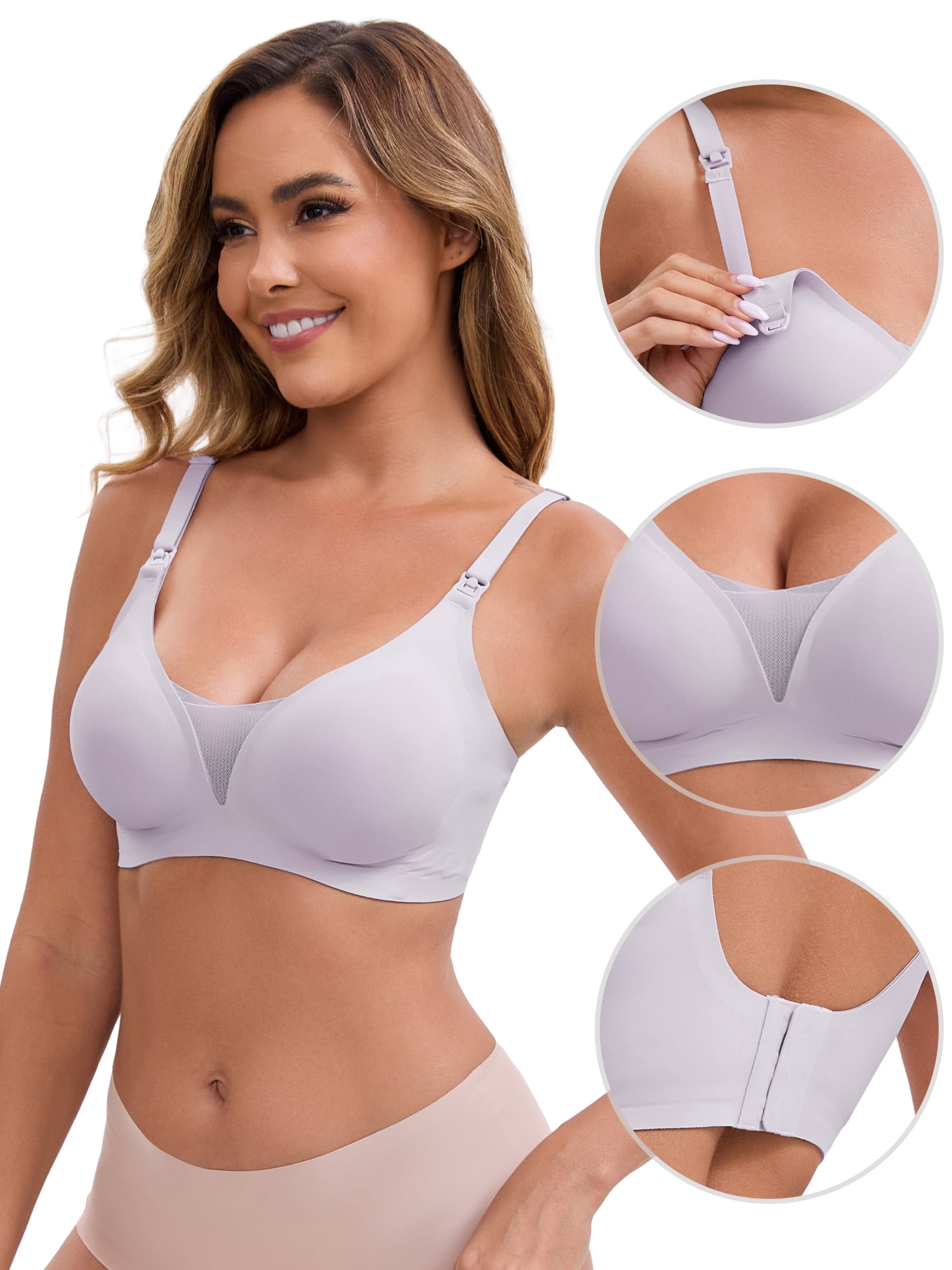 DARING DIVA Women's Adjustable Bras M Light Purple