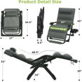 thumbnail image 2 of ZENPETIO 27" Width Oversized Zero Gravity Chair Support 500lbs XL Reclining Camping Lounge Chair w/Washable Cushion, Large Cup Holder, Footrest, Padded Headrest Gray, 2 of 6