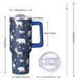 thumbnail image 2 of Dark Blue Christmas Animal Pattern Tumbler with Handle and Lid,40oz Double Wall Vacuum Insulated Tumbler,Cups Gift for Women and Men, 2 of 7