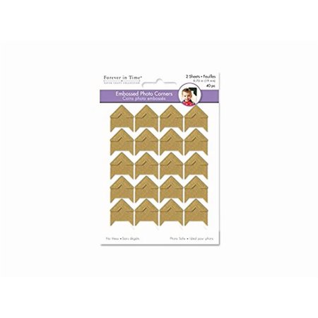 Multicraft Embossed Photo Corners-Kraft Natural, 40Pcs