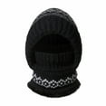 thumbnail image 6 of 3 In 1 Beanie Hat With Scarf And Mask Cozy Womens Scarves Soft Face Masks Scarfs Warm Winter Clothing Beanies Hats Black, 6 of 9