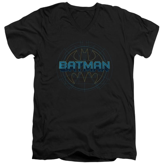 Batman - Bat Tech Logo - Slim Fit V Neck Shirt - X-Large