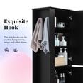 thumbnail image 5 of AENKYO 68'' Bathroom Cabinet with Adjustable Shelves, Side Reversible High Storage Cabinet with Hooks, Black, 5 of 8