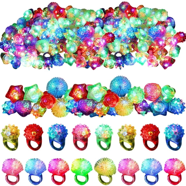 Paquete de 24 anillos con iluminación LED de Leyndo que brillan para Halloween