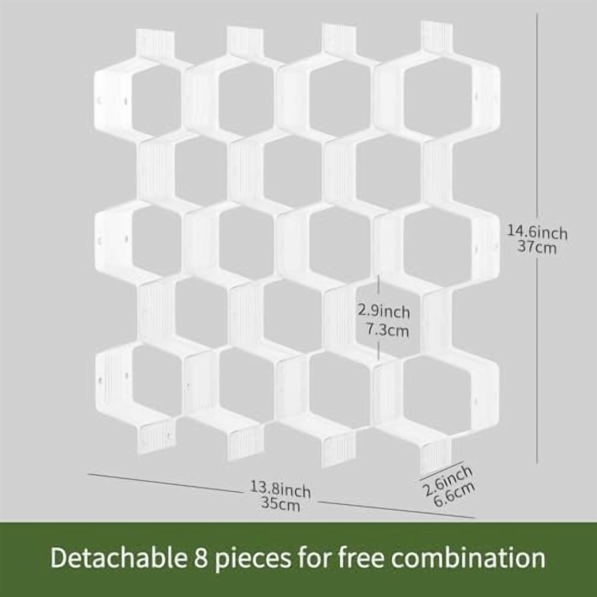 Honeycomb Separator Adjustable Drawer Organizer Divider for Underwear Belt-Scarf Socks Organizer (White(4pcs))