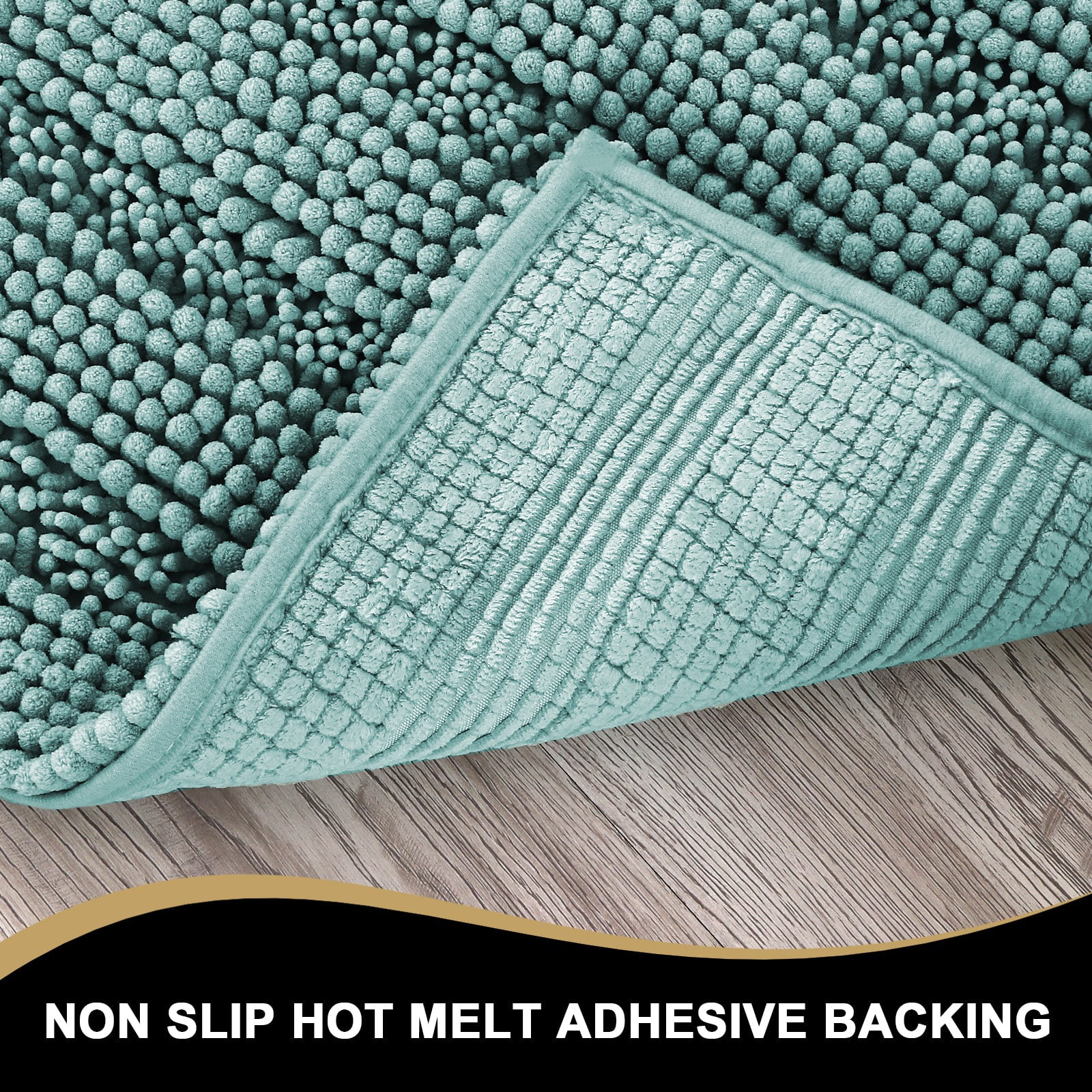 PrimeBeau 59x20 inch Oversize Non-Slip Long Striped Rugs for Powder Room, Aqua