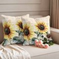 thumbnail image 2 of Vintage Yellow Sunflower Pillow Covers 2 Pack American Pastoral Style Pillowcase Waterproof Outdoor Throw Pillow Cover for Patio Garden Square Cushion 24”x24”, 2 of 9