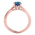 thumbnail image 3 of Mauli Jewels Engagement Rings for Women 0.73 Carat Blue Diamond Engagement Wedding Ring Crafted prong 14K Solid Rose Gold, 3 of 4