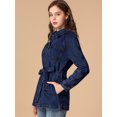 thumbnail image 4 of INSPIRE CHIC Women's Button Up Boyfriend Paper Bag Waist Loose Denim Jackets, 4 of 6