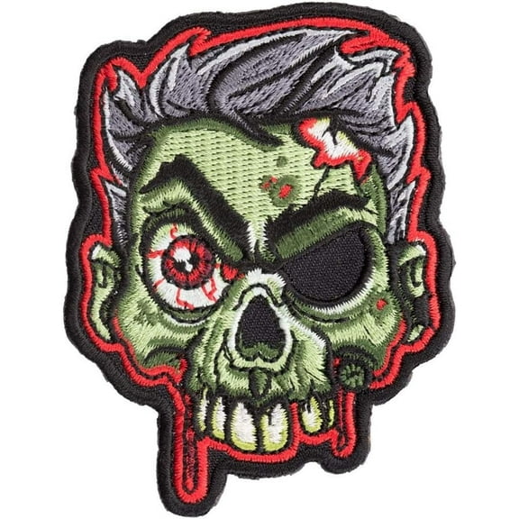 Jawless One Eyed Zombie Patch, Scary Zombie Patches