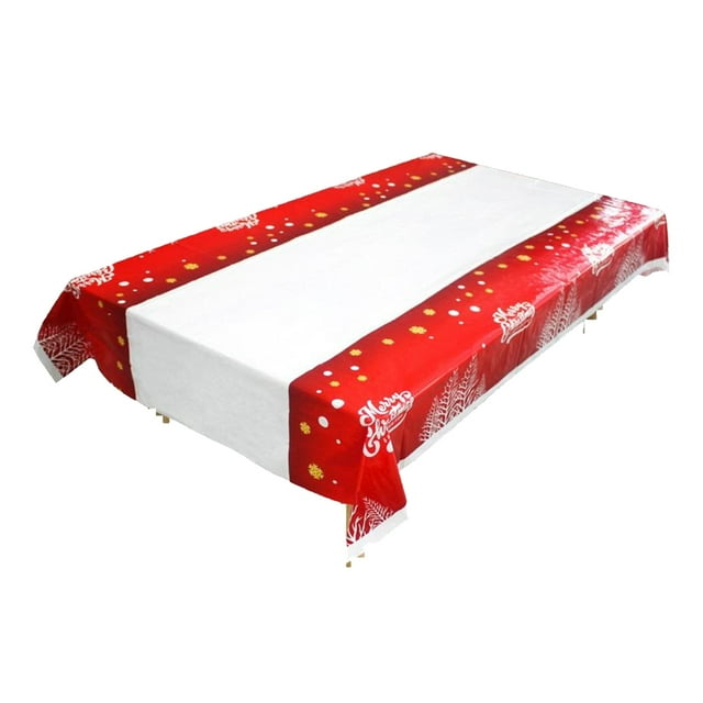 Billuyoard Mantel navideño de PE, decoración de de un solo , manteles, mesas rectangulares, decoración de tela, accesorios de adorno Kits de decoración para fiestas