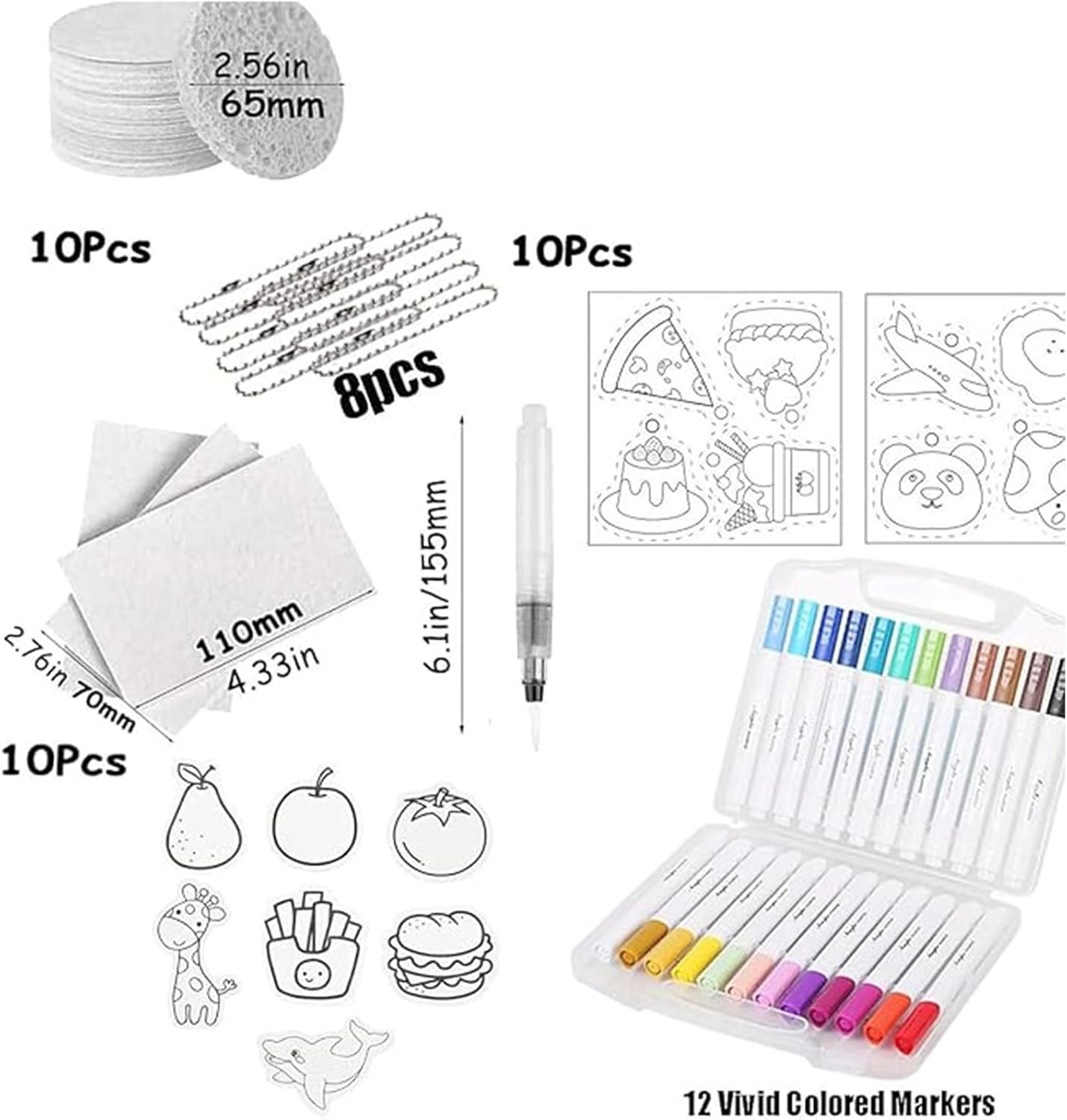 Puffy Art Kit,Magic Puffy Paint Kit- 3D Painting Round Kit with Foam Paper,Markers,Beaded Chains,DIY Bubble Painting Pen Art Supplies for Canvas,Home Decor,Kids Projects,Family Fun