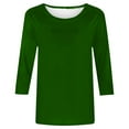 thumbnail image 5 of Pimelu Summer Tops for Women Trendy Women's 3/4 Sleeve Shirts Sunflower Print Round Neck Loose Tops Comfy Soft Blouses Summer Casual Pullover, 5 of 5