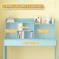 thumbnail image 4 of CASEMIOL Kids Desk with Chair, Study Desk and Chair Set with 3 Adjustment Heights, Kids Writing Table with Large Storage Space, Computer Desk with Cord Holes for Kids Boys Girls Small Space, Blue, 4 of 9