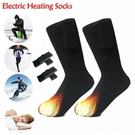 Tuscom Cotton Heated Socks Sports Skiing Socks Winter Foot Warmer Electric Heating