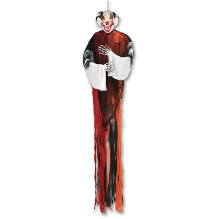 5' Hanging Glittered Crazy Clown Creepy Creature Scary Halloween Decoration