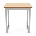 thumbnail image 4 of Lesro Gansett Modern Steel Metal Waiting Room Guest End Table in Silver and Natural Maple, 4 of 5