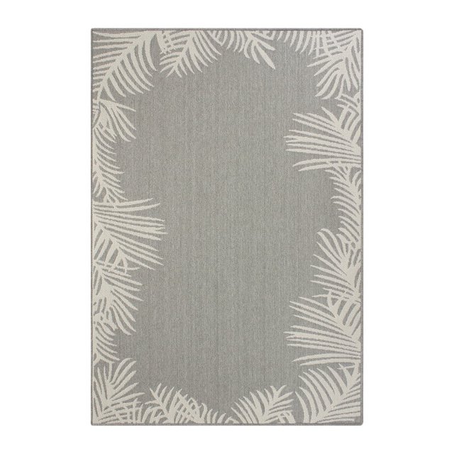 Tapis Intérieur Extérieur, Bordure de Paume 5x7 ft Tapis, Résistant aux Intempéries, Uv, Résistant aux Taches et Déchirures Lavable, Tapis de Patio Léger et Portable pour Terrasse, Porche, Salon
