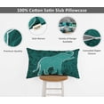 thumbnail image 4 of Vargottam Lumbar Pillow Cover - Decorative Pillow Covers 20x12 Inches, Printed Teal Blue Theme Pillowcase, Decorative Lumbar Cushion Covers, 4 of 4