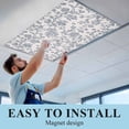 thumbnail image 6 of Blue Floral Fluorescent Light Covers, Farmhouse Vintage Flower Leaf Botanical Magnetic Light Covers for Ceiling Lights, Fluorescent Ceiling Shade Filters for Classroom Bedroom Office 4x2Ft x 3PCS, 6 of 8