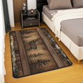 thumbnail image 2 of Erosebridal 3D Deer Indoor Floor Mat 3x5,Black Elk Antler Area Rug,Rustic Retro Wooden Carpet,Woodland Safari Animal Decorative Rug For Bedroom Living Room,Non Shedding Non Slip, 2 of 5