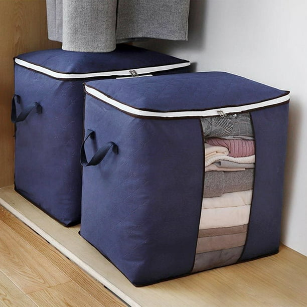Aofa Foldable Comforter Storage Bag Large Organizers for Blankets Pillow Quilts Linen Storage Containers with Thick Fabric Sturdy Zipper