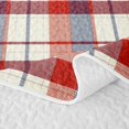 thumbnail image 5 of Manfei Vintage Grid Twin Quilt Set,Modern Check Twin Coverlet Set,Red White Blue,2pcs,1 Bedspread and 1 Pillowcase, 5 of 7