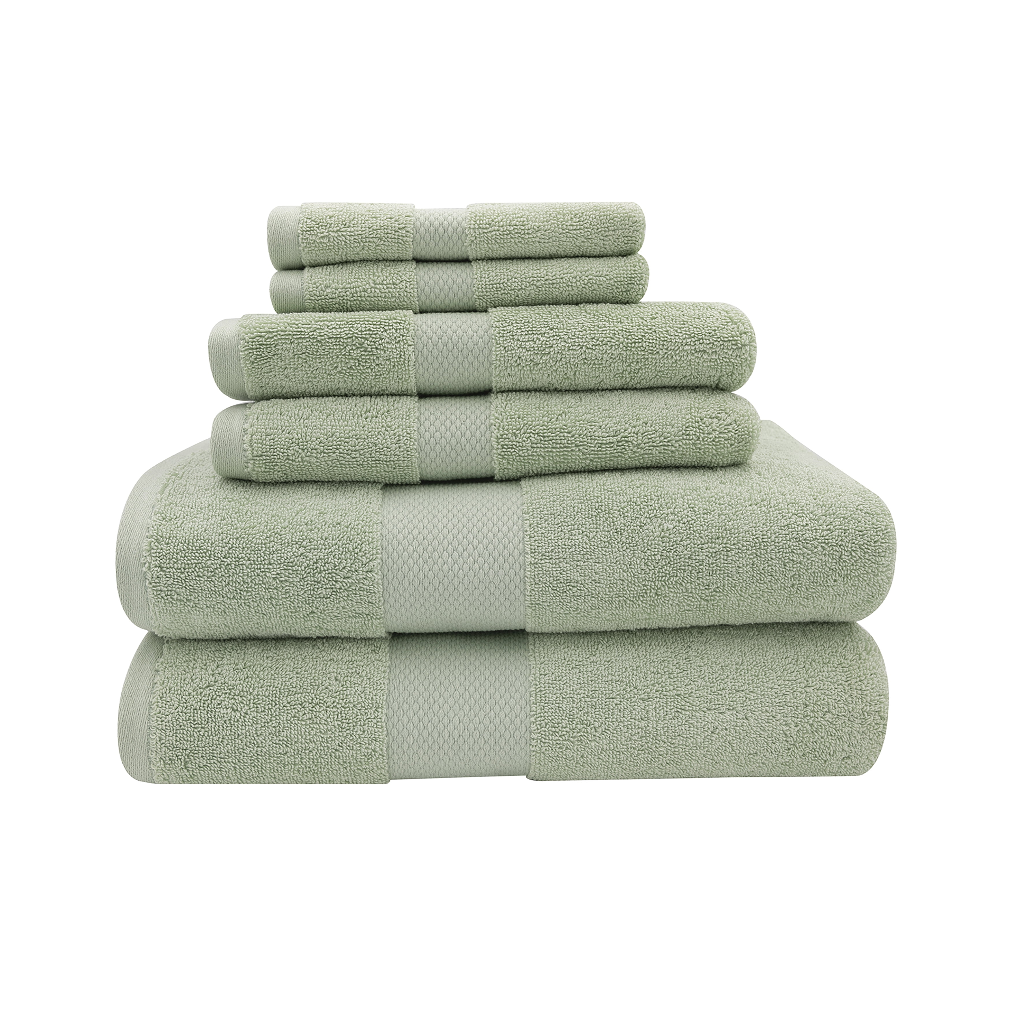 Grey Pinzon Oversized Soft Extra-Heavy NEW 6-Piece Egyptian Cotton Towel Set 