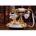 thumbnail image 6 of White Gold luxury retro European Antique phone Vintage corded telephone F055, 6 of 6
