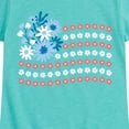 thumbnail image 3 of Instant Message - Floral USA Flag - Toddler & Youth Girls Short Sleeve Graphic T-Shirt, 3 of 6