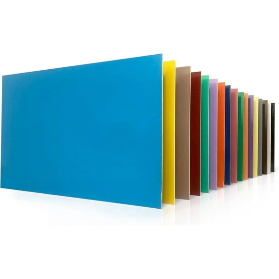 MDF Colored Wood 12x19 inch Sheets, 1/8th Thicknesses, Laser Ready, 17 Different Colors Included