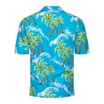 thumbnail image 4 of Leesechin Short Sleeve Shirts For Men Hawaiian Print Lapel Shirt XL Green, 4 of 7